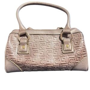 Liz Claiborne Silver Embossed Satchel & Matching Wallet Set